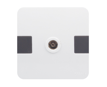 Ordinary TV socket, panel is bakelite with brown cover, can be equipped with brown decorative frame 