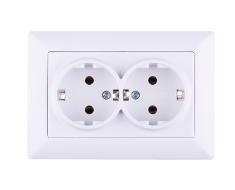 Double Prise 2P+ T Schuko blanc