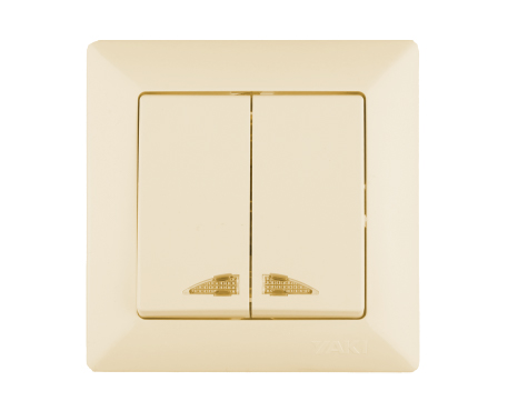 Interrupteur double  lumineux beige