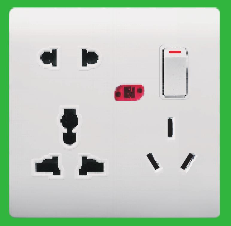 YAKINOVELA  series1G 8hole socket with neonNR-031