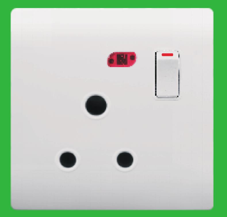 YAKINOVELA  series1G 15A socket with neonNR-010