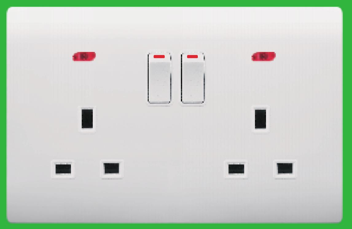 YAKINOVELA  series2G 13A socket with neonNR-106