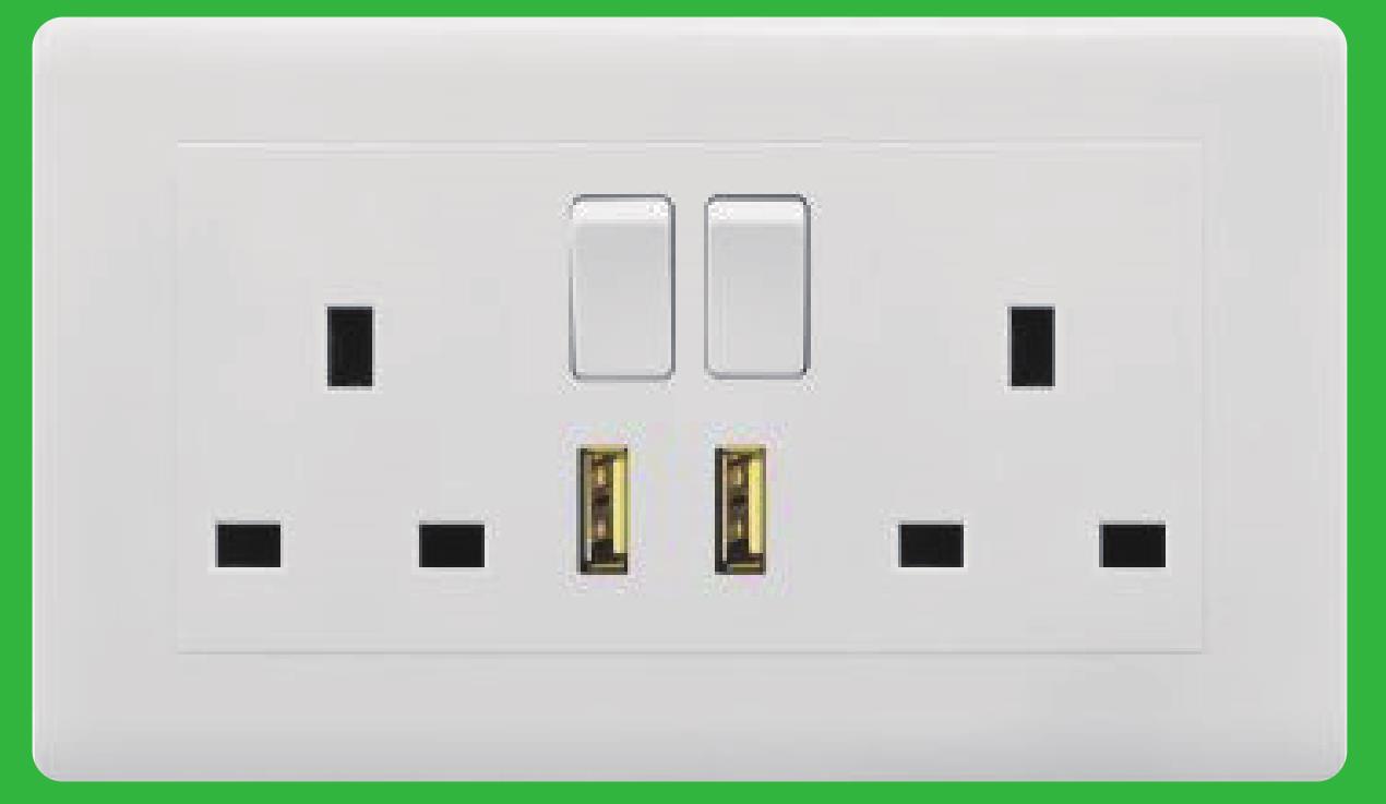 YAKIYABAI series2G double 13socket+2USBYB213 USB