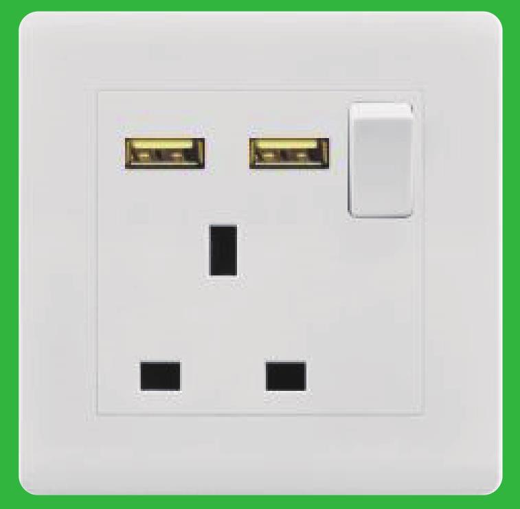 YAKIYABAI series1G 13A socket+2USBYB113 USB