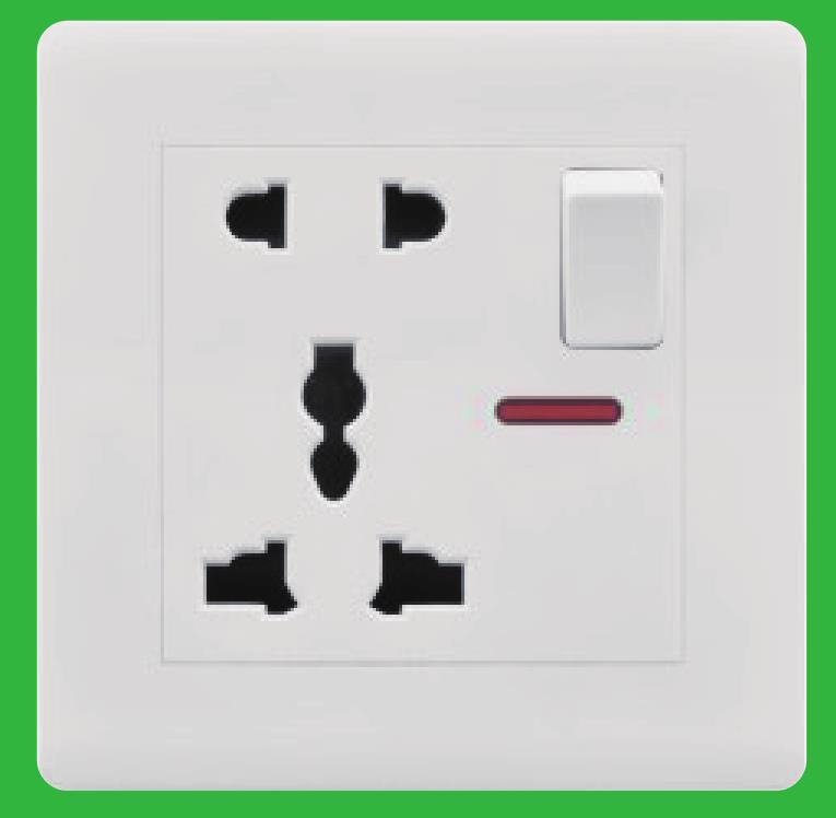 YAKIYABAI series1G 16A socket +13A universal socket with neonYB112L