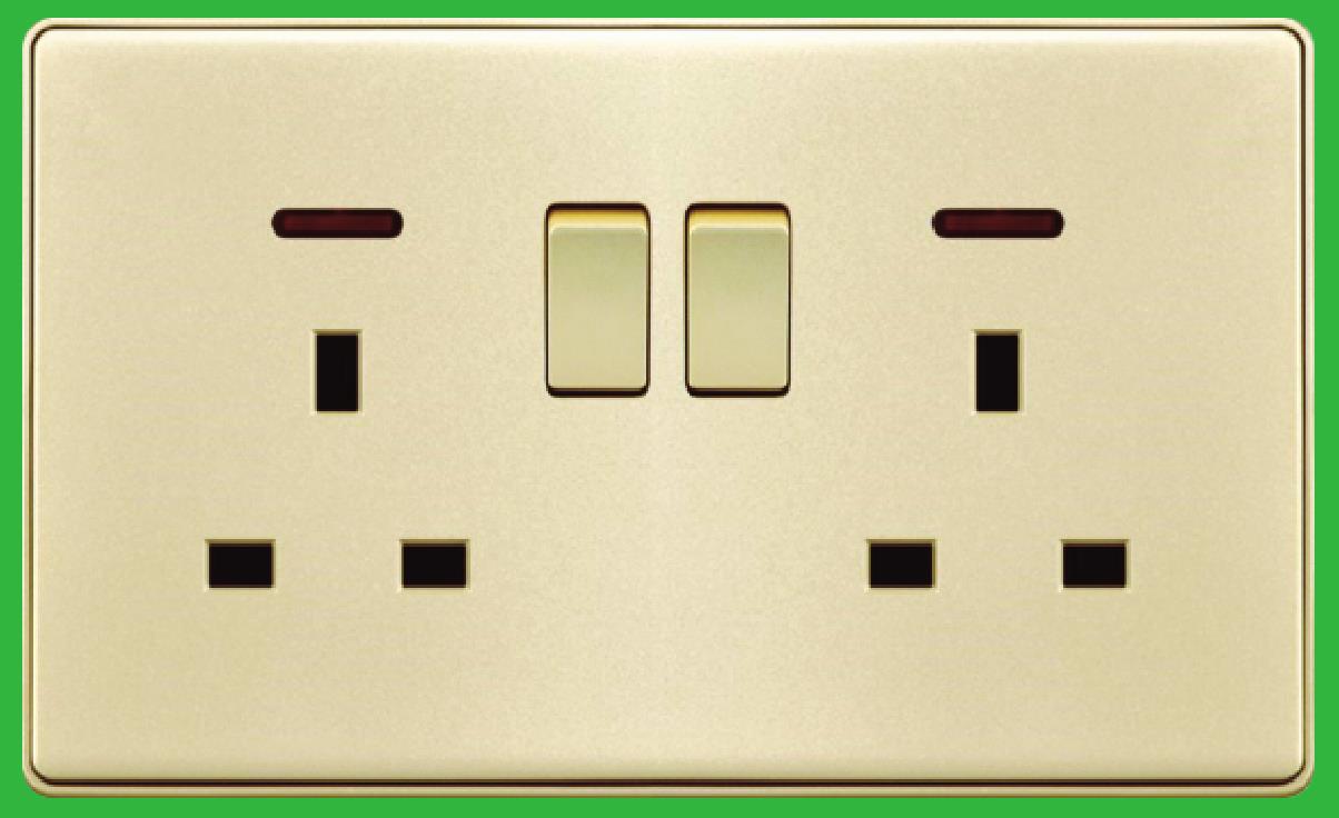 YAKIELEGANT series2G double 13A  socket with neonT1-048