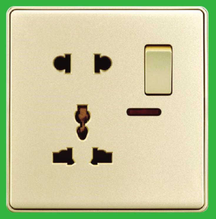 YAKIELEGANT series1G 16A  socket +13A universal socket with neonT1-038