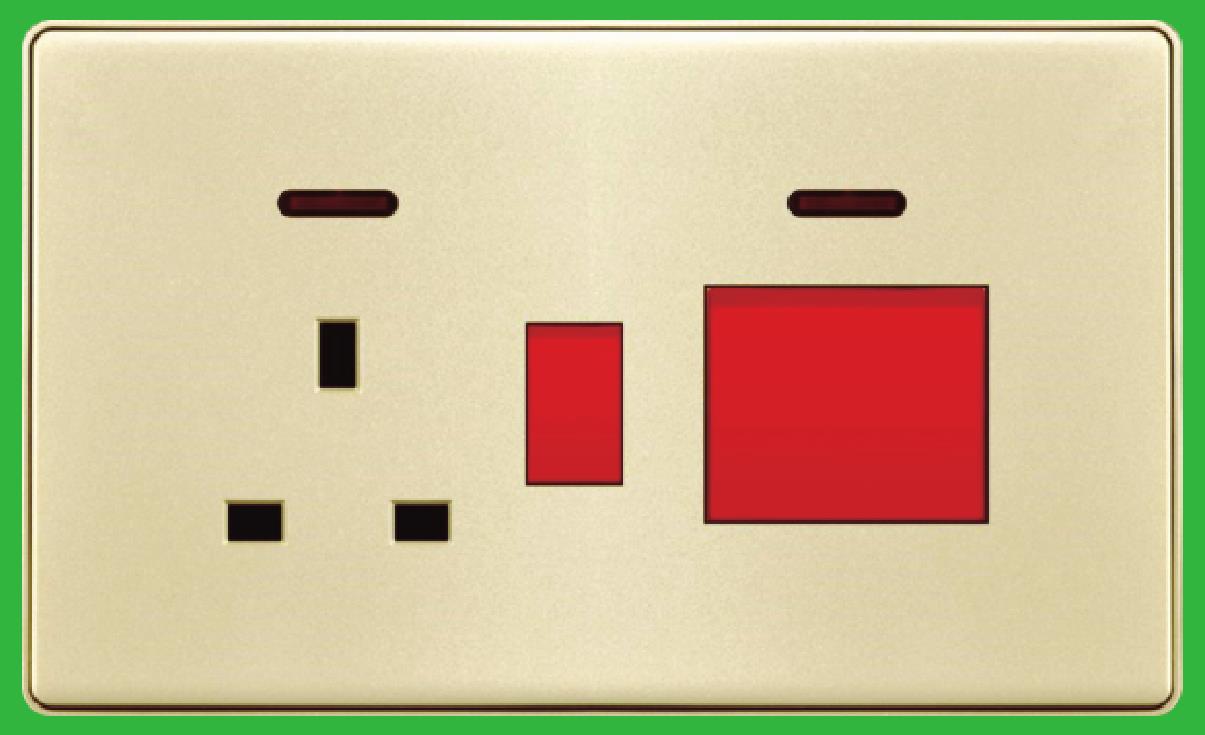 YAKIELEGANT series45A D·P switch+13A socket with neonT1-047